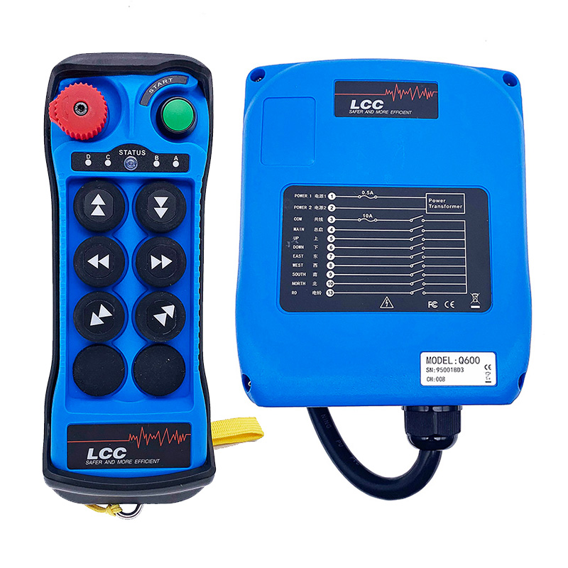 Q600 blaue Farbe 6-Knopf-Funk-Gabelstapler-Fernbedienung mit einer Geschwindigkeit