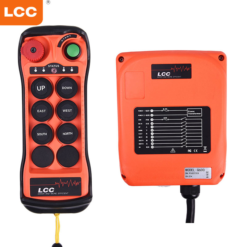 Q600 UHF Wireless Radio Switch 6 Button Industrial Crane Fernbedienung LCC Fernbedienung